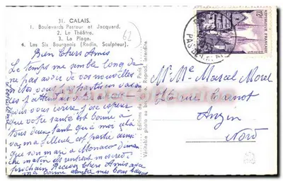Calais — Widok panoramiczny — Wydawnictwo fotograficzne z patentem, nr 4 — Rewers