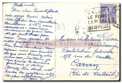 Calais — Kasyno — widok plaży i budynku, wydawca nieznany, nr 124 — Rewers