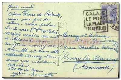 Calais - Bulwar Léon Gambetta — widok z placu z centralnym monumentem — wydawca anonimowy, nr 129 — Rewers