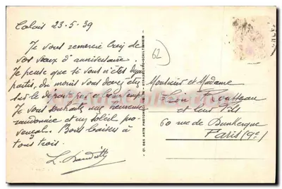 Calais — Port lotniczy — wyd. ARB n°131 — Rewers