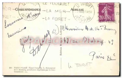 Le Touquet - Royal Piccardy — Edición Ramaux, n°295 — Reverso