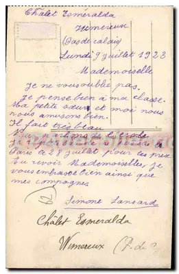 Wimereux (P.-de-C.) — La Spiaggia — E.S. 1433 — Verso