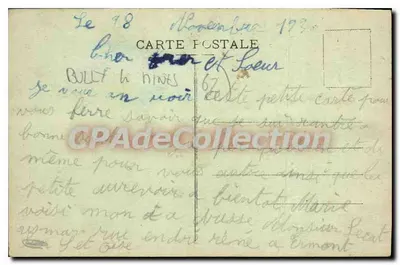 Bully-Grenay — O Monumento aos Mortos de Bully — A. Dellandré, editor, Hautmont — Verso