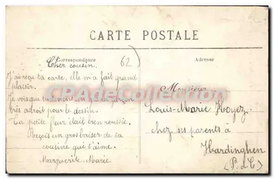 A Virgem da Montanha — Editor Stévenard, Boulogne-sur-Mer — Verso