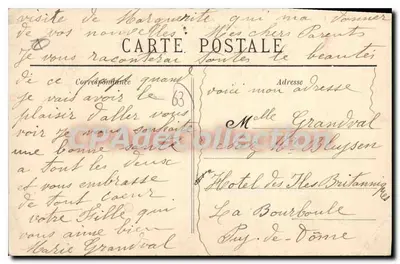 La Bourboule — Ogólny widok z Rocher de La Bourboule i widok na Monts-Dore — L'Auvergne Pittoresque, nr 4724 — Rewers