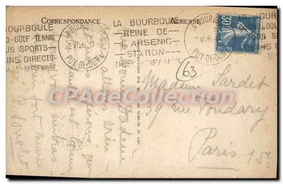 La Bourboule - La Roche Vendeix — editor LL, n° 67 — Verso