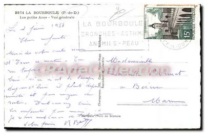 La Bourboule — Widok ogólny — Wydawca Elcé, nr 2571 — Rewers