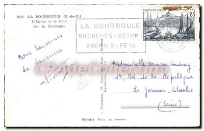 La Bourboule (P.-de-D.) — Katedra i Most nad Dordogne — Wydawca Elce, nr 2541 — Rewers