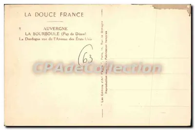 La Bourboule (Puy de Dôme) — widok z Avenue des États-Unis — Wydawnictwo Sztuki Yv. Ditt — Rewers