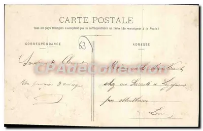 Clermont-Ferrand — A Praça de Jaude — Editor: H. Bouge-Bail, n°600 — Verso