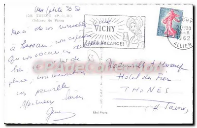 Urząd miasta w Thiers — wydawnictwo Réal-Photo, n° 63 — Rewers