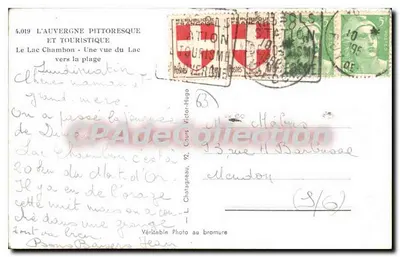 Jezioro Chambon — Widok na plażę — Wydawca Elcée, nr 4.019 — Rewers