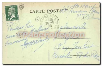 St GERMAIN L'HERM (Puy-de-Dôme) — Jezioro Fargette — Fabre wydawca — Rewers