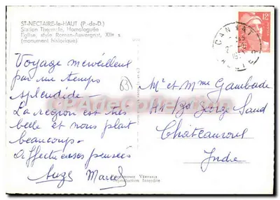 Saint-Nectaire-le-Haut — Rzymski kościół homologowany — Foto G. Macou — Rewers