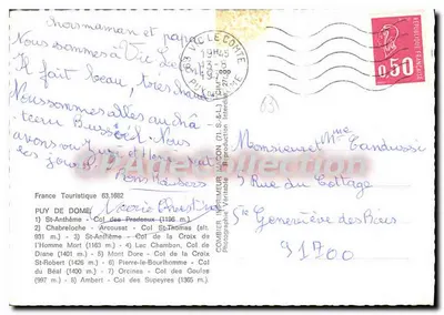 I passi in Auvergne — Puy de Dôme — Editore: Combière Imprimeur — Verso