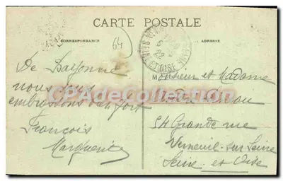 Bayonne — Algemene uitzicht genomen vanaf de Kerk — Fototypie Marcel Belhey, Bordeaux, n° 183 — Achterkant