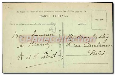Biarritz — Vista Generale — Editore: L. Jugeon, editore Biarritz — Verso