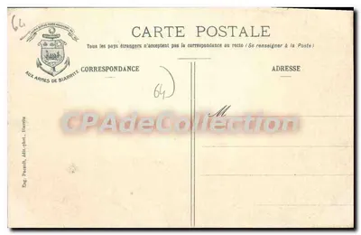 Biarritz - A Grande Praia e o Casino Municipal — Ed. Pacaut, Biarritz — Verso