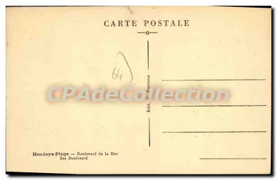 Hendaye-Plage — Boulevard de la Mar — Edit. R. Perroux — Verso