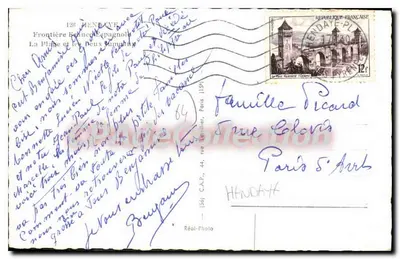 Praia de Hendaye — Fronteira França-Espanha — Réal-Photo n°128 — Verso