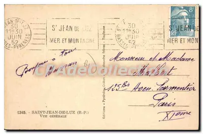 Saint-Jean-de-Luz — Vue générale — Éditions Toulouse frères — Verso