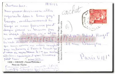 Plaza de la Iglesia — Ciboure — L. Chataigneau, 22 rue Beaunoy, París VIIIe — Reverso