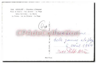 Anglet - La Habitación del Amor — leyenda de los amantes ahogados — Réal-Photo — Reverso