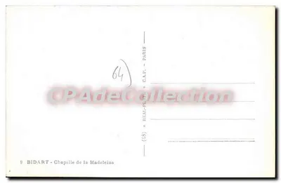 Capela da Madeleine — Bidart — editor C.A.P. n°9 — Verso