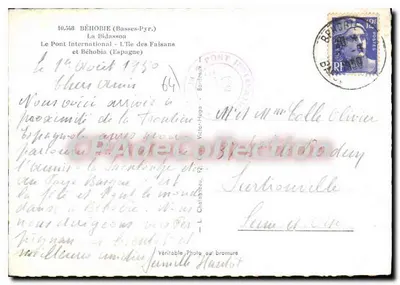 O Ponte Internacional em Béhobie — Espanha — Editor Elcé — Verso