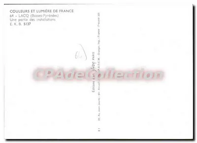 Lacq — Een deel van de installaties — Uitgaven Jean-Jaurès, n° 5137 — Achterkant