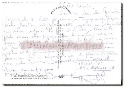 Oloron-Sainte-Marie — O Bairro Ste-Croix e o Pic d'Anie — Edições JOVE — Verso