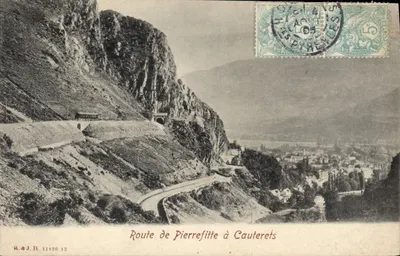 Pierrefitte'den Cauterets'e yol — panoramik görünüm — R.&J.D. 11138 12