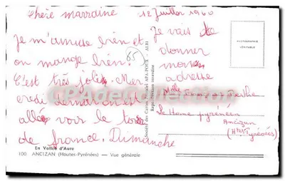 Ancizan — Vista geral — Sociedade das Cartas Postais APA-POUTX — Verso