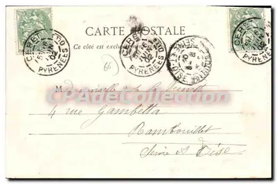 Amélie-les-Bains - Ansicht des Canigou — Lith. G. Léhier & Cie, n° 66 — Rückseite