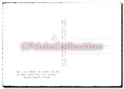 La Preste Les Bains — Grand Hôtel, Villa Jeanbrau, Chapelle, Terrasse — APA — Verso