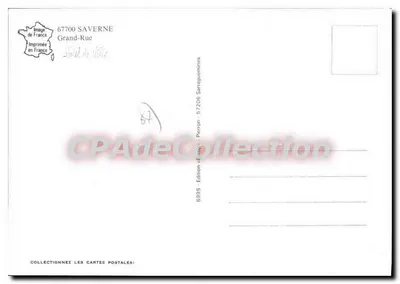 Saverne — Grand-Rue — Wydawnictwo « Édition de Saverne » n°6995 — Rewers