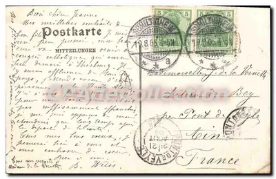 Straasburg — luchfoto van de kathedraal — onbekende uitgever — Achterkant