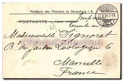 Straßburg — Storchennest (Nid d'hirondelles) — Fleury, wydawca, numer serii nieczytelny — Rewers