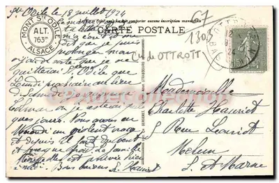 Mont Sainte-Odile (wys. 763 m) — Kaplica łez — wydawca CH. BERGERET, nr 92 — Rewers