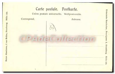 Riquewihr — widok zamek i kościoła — wydawca Römmeracker — Rewers