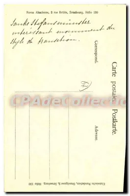Vieux-Brisach — widok zamku i wsi na brzegu — Revue Alsacienne, Hélio 130 — Rewers