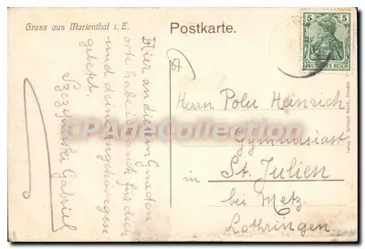 Marienthal (Elsass) — kościoł i plac — wydawca nieznany — Rewers