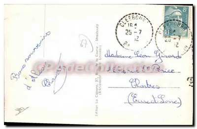 Młode dziewczęta w loggii — Sceny z Alzacji — La Cigogne, n°1378 A — Rewers