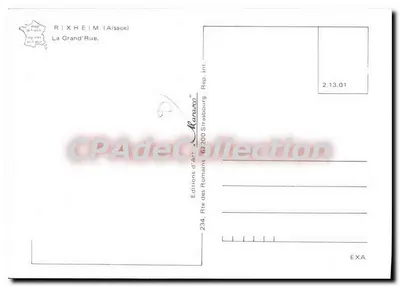 Rixheim (Alsacia) — La Grand'Rue — Ediciones de los Romanos, Estrasburgo — Reverso