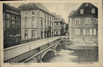 Massevaux (Alsace) — A View of the Town Hall — Edição J. Kanz, Soultz-Gebwiller