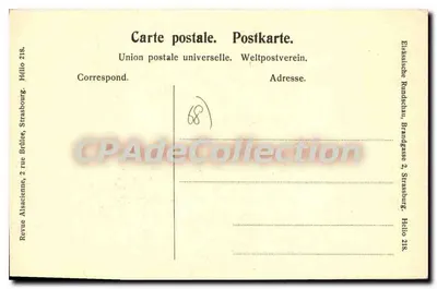 Wolfisheim — visão da torre e de um edifício com madeiramento exposto — editor desconhecido, número de série não visível — Verso