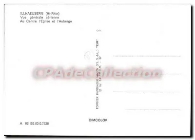Illhaeusern (Ht-Rhin) — Ogólny widok z lotu ptaka z centrum kościoła i gościnicy — Drukarnia CIM — Rewers