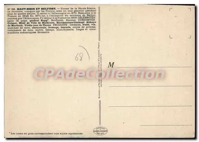 Haut-Rhin i Belfort — ilustrowana karta pocztowa — J.P. Pinchon — Rewers