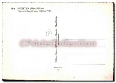 Munster (Haut-Rhin) — Plac Rynek z Ratuszem — Wydawnictwo Robert Henzog — Rewers