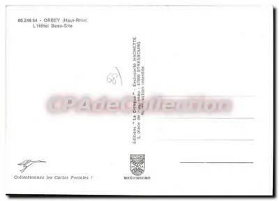 Orbey (Haut-Rhin) — O Hotel Beau-Site — Edições 'La Cingue' Hachette — Verso